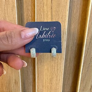 ARGOLA 3 FILEIRAS DE PEDRAS PRATA - P