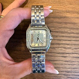 RELÓGIO FEMININO QUADRADO PRATA