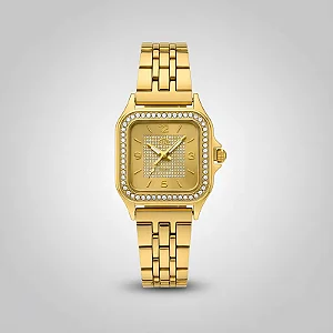 RELÓGIO FEMININO QUADRADO DOURADO