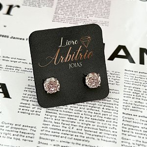 BRINCO PONTO DE LUZ ZIRCÔNIA LAPIDADA FORMATO FLOR