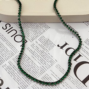 COLAR RIVIERA VERDE ESMERALDA DIAMOND 40CM