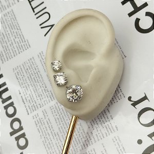 TRIO DE BRINCOS PONTO DE LUZ CRISTAL