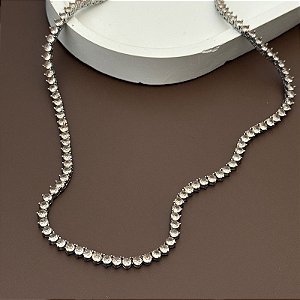 COLAR RIVIERA CHAMPANHE MARROM 3 PONTAS  40CM