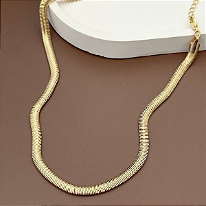 CHOKER FITA 5MM DOURADA 40CM