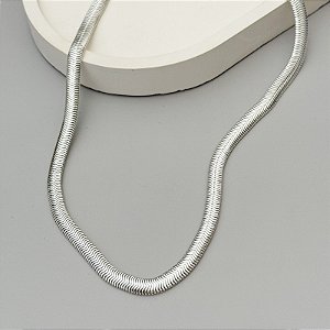 CHOKER FITA 5MM PRATA 40CM