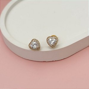 BRINCO CORAÇÃO CRISTAL DOURADO CRAVEJADO