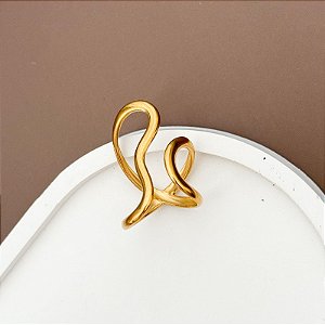 ANEL AJUSTÁVEL DOURADO AÇO 316L