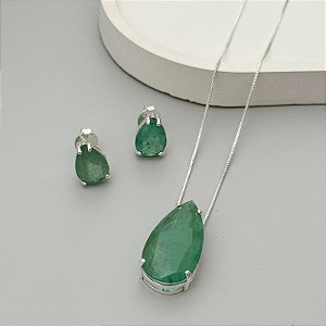 CONJUNTO GOTA VERDE FUSION PRATA