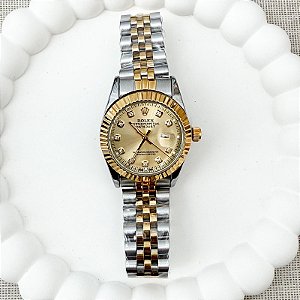 RELÓGIO FEMININO DATE JUST PRATA E DOURADO 31MM