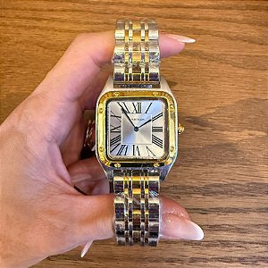 RELÓGIO FEMININO QUADRADO LUXO DUO GRANDE 31X42MM