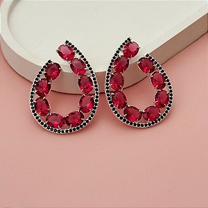 BRINCO GOTA VERMELHO RUBI