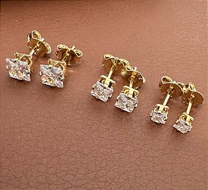 BRINCO TRIO QUADRADO ZIRCÔNIA