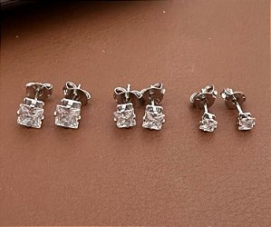 BRINCO TRIO QUADRADO ZIRCÔNIA