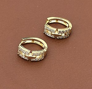 BRINCO ARGOLA CORRENTE ZIRCÔNIAS