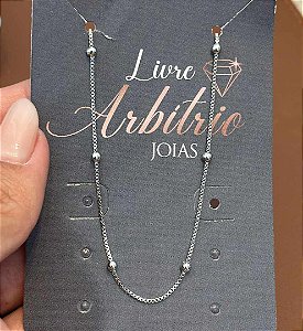 COLAR CHOKER 35CM VENEZIANA BOLINHAS EXTENSOR