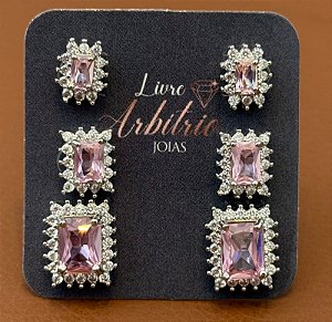 TRIO BRINCO RETANGULAR RUBELITA BELINDA