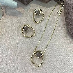 CONJUNTO COLAR BRINCO ORGÂNICO MONICA MOCCA