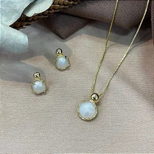 CONJUNTO COLAR E BRINCO DELICATE MADREPEROLA