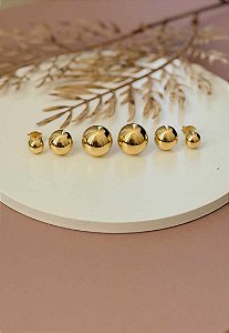 TRIO DE BRINCOS MEIA BOLA GOLD
