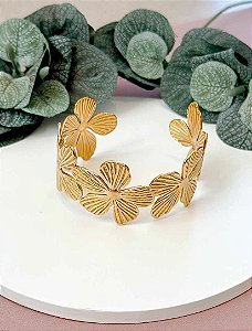 BRACELETE GARDENIA GOLD RÍGIDO - AÇO 316L