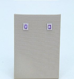 BRINCO RETANGULO TANZANITA DIAMOND