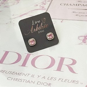 BRINCO QUADRADO DIAMOND 9MM MORGANITA