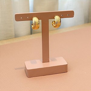 BRINCO MEIA ARGOLA TEXTURIZADO GOLD - P