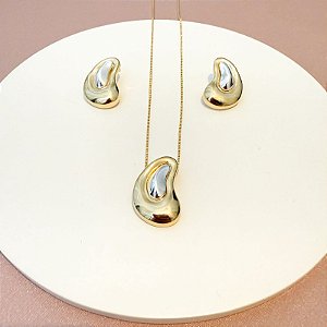 CONJUNTO BRINCO E COLAR ORGÂNICO MIX BANHOS