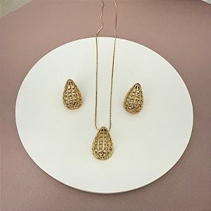 CONJUNTO GOTA GLOBO VAZADA GOLD
