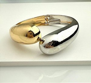 BRACELETE BOTEGA OVAL DOIS BANHOS ARO FINO E GROSS