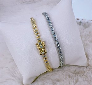 PULSEIRA RIVIERA BOLINHAS CRISTAIS RÓDIO