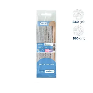 LIXA REFIL DE INSERÇÃO- STALECKS PRO- GRÃO 180/240- 5UND DE CADA + 2 BASE MADEIRA