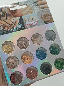 KIT COM 12 DECORAÇÕES SORTIDAS- MADREPEROLA QUEBRADA