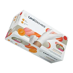 CAIXA DE LUVA SEM PÓ NATURAL M UNIGLOVES