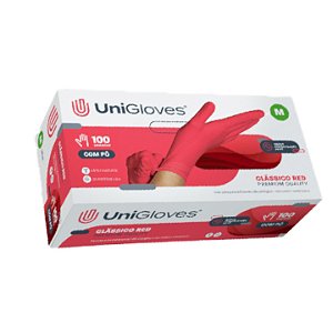 CAIXA DE LUVA COM PÓ CEREJA (RED) M UNIGLOVES