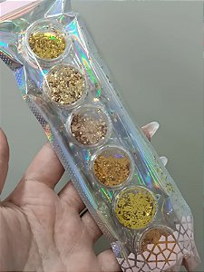 KIT COM 6 BRILHOS DOURADOS