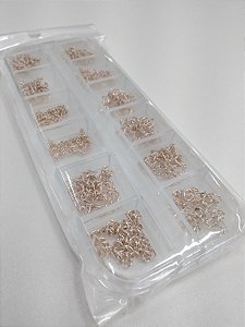 KIT DE DECORAÇÕES COM 12 UND- METAL ROSE/COBRE