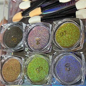 KIT COM 6 PÓ HOLOGRAFICO SORTIDO SHOYYI