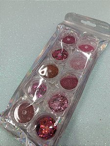 KIT 10 GLITTER ROSA VARIADO