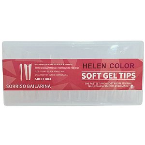 TIP DE GEL SORRISO BAILARINA TRANSPARENTE 240PCS HELEN COLOR