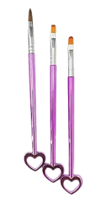 KIT COM 3 PINCEIS DAFU CABO CORAÇÃO