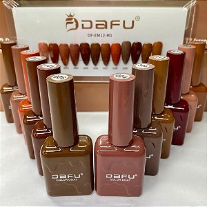 KIT 12 ESMALTES TONS DE MARROM DAFU