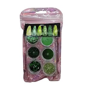KIT COM 6 DECORAÇÕES VERDE