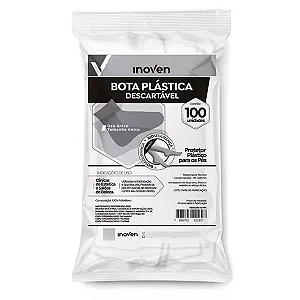 BOTA PLASTICA DESCARTAVEL 100UND INOVEN