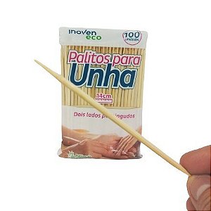 PALITO UNHA PONTIAGUDO 100UND INOVEN BAMBU