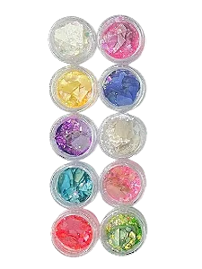 KIT MADREPEROLA COM GLITTER FLOCADO 12UND DAFU