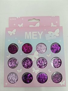 KIT COM 12 FOLHAS DE OURO ROSA MEY
