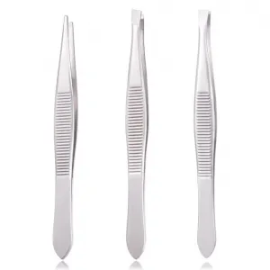 KIT 3 PINÇAS SOBRANCELHA PRATA