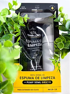 KIT REFIL DE ESPUMA DE LIMPEZA PARA EXTENSÃO DE CILIOS - 200ML + PUMP 50ML