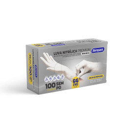 CAIXA DE LUVA COM 100UND P(7) NITRILICA BRANCA BOMPACK
